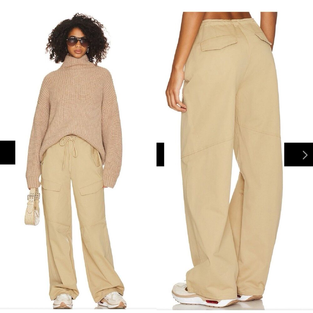 Superdown Beck Cargo Pants Loose Fit Baggy Revolve $88 Sz XXS Martha Macdonald
